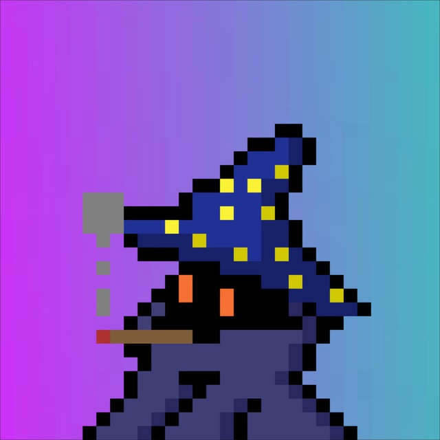 Pixel art wizard mage